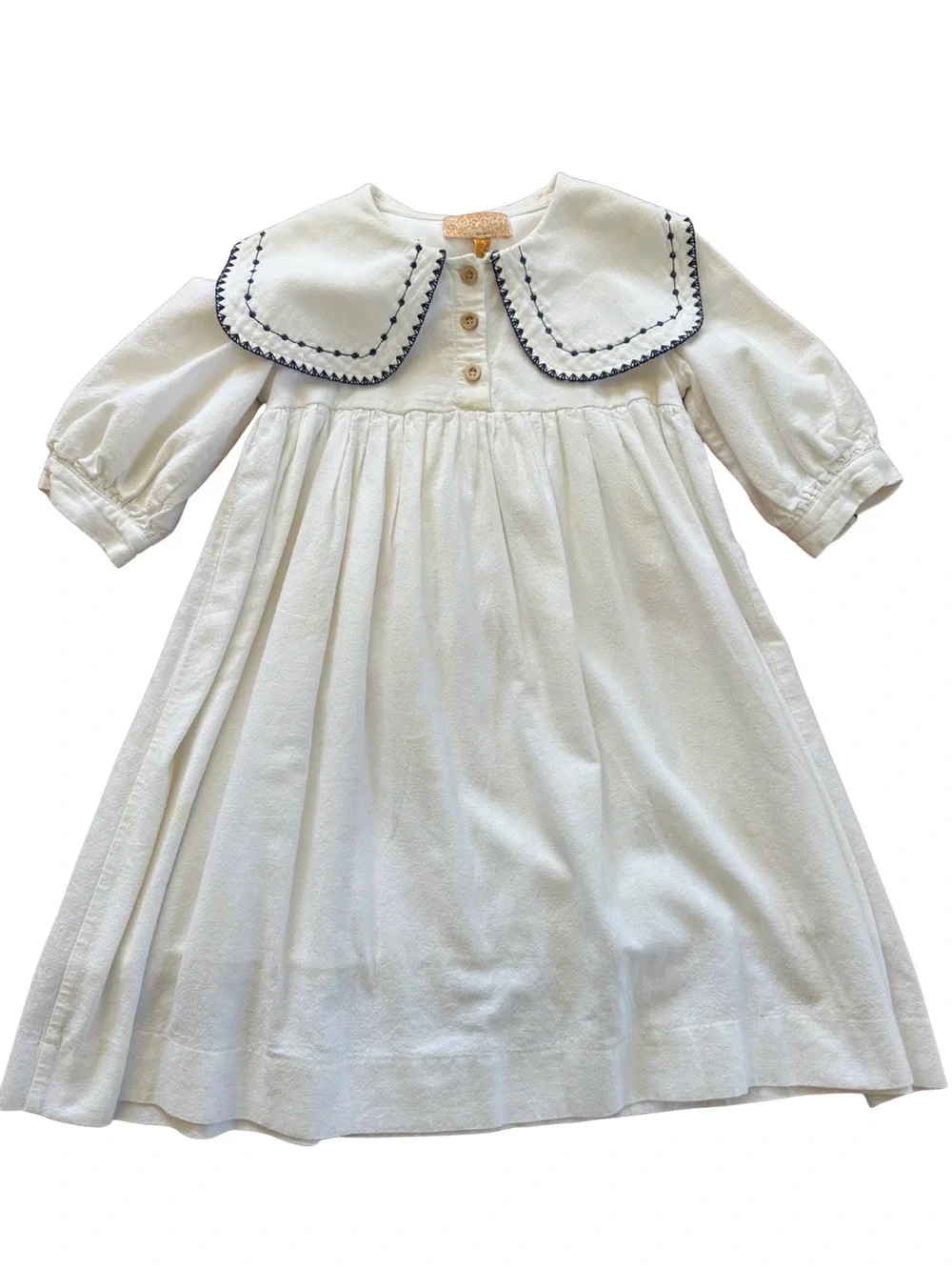 Classic White Girls' Linen Milk Dress